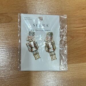 Serra Gold Holiday Earrings-Brand new